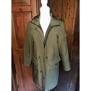 Womens Lauren Ralph Lauren Green Raincoat Fleece Lined ~ Medium